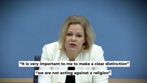 Interior Minister Nancy Faeser emphasized the distinction between Islam and Islamist extremism. She clarified that the government's actions were directed solely against radical elements that pose a threat to public safety and democracy. Her statements were aimed at reassuring the broader Muslim community in Germany.
